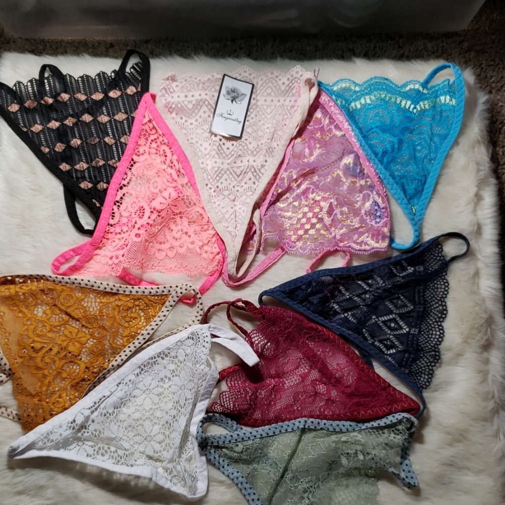 11 pairs of multi colored Women's gstring underwea